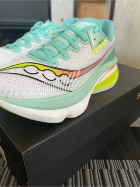 Saucony Endorphin Azura!   Women's Mint and Neon Running Shoes